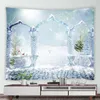 Tapisserier Vinter Nature Landscape Tapestry White Trees Forest Home Backdrop Wall Hanging Picnic Mat Tablecoloth filt Decors