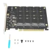 Kartlar Adaptör Kartı 4 Port M.2 NVME SSD - PCIE X16 M TEAY Sabit Sürücü Dönüştürücü Okuyucu Genişletme Kartı