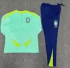 24 25 Treinamento de rastreamento do Brasil Treinamento Sui Portugalt Copa do Soccer Mundial Benzema Mbappe Equipe de Sets Full Kits Men Brasil Brasil Pull Chandal Futbol