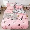 Ensemble de literie Planet imprimé 4pcs Girl Boy Kid Bed Cover Cover Duvet Feuilles enfants adultes et taies d'oreiller Couette