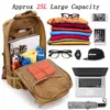 Zaino 25l uomini tattici impermeabili 3p softback grande capacità zaino militare sacchetti da escursionismo da campeggio sportivo