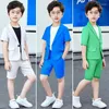 Clothing Sets Boy Clothes Children Summer Solid Suits Kids Casual Coat (t-shirt) Shorts Handsome Performance Costumes 2-13Y