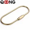 Keychains Brass Keychain With Lock Key Chain Golden Camping Carabiner Survival Equipment Buckles Hooks Ring Accessory T20