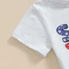 Roupas conjuntos de roupas Little Boy 4 de julho Carta de t-shirt de manga curta com shorts estrelas de Stripe para o Dia da Independência