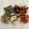 Dekorativa blommor Silk Artificial Bouquet Accessories Diy Liten Fake Daisy Wedding Home Decor