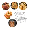 Tools Air Fryer Kits For Double Basket Stainless Steel Grills Rack Gloves Set