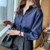 Chemises aux femmes Shirts à rayures Spring Summer Fashion Lotheve Loose Casual Cloue Elegant Tops 2024 Clothes Blusa