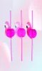 誕生日結婚式チームのためのプラスチックストローを飲む花嫁の雌鶏パーティーベビーシャワーギフトクラフトDIY Flamingo Design5811897