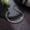 Titanium Steel Colorfast Bracelet Nk Chain Cuba Chaoku Mens Rough Hip Hop Girls Flat Style Small Popular