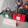 Present Wrap 50st Christmas Paper Tote Boxes Xmas Cake Decoration Navidad Party Package Bakning Supplies Box