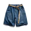 Mens sommarbrett ben denim shorts avslappnad rak kort lös jeans manliga modemärke kläder kvinnor denim shorts 240410