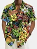 Summer Mens Resort Hawaiian 3D Printed Shirt Button Up Short Sleeve Tee Tops Fashion Beach Vacation Daily Wear Shirts 240415
