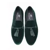 Повседневная обувь Piergitar Five Color Men Men Velvet Fashion Leather Tassel Loafers Свадьба и вечеринка мужская квартира плюс