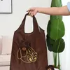 Eco Friendly Foldble Shopping Bag Cartoon återanvändbar axelväska Kvinnor Portabla livsmedelsväskor Lagring Tygväska Hem Organisatör