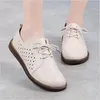 Zapatos casuales Fashion Fashion Spring Autumn Flat para Pisos de cuero para mujeres Damas Laces Up Outdoor Black White Platform