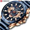 Curren New Mens Watch Fashion Sport Steel Quartz Watch Men Chronograph Hronograph Водонепроницаемые наручные часы9299727