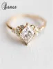 Princess Cut Zircon Engagement Ring Vintage Gold Color Promise Wedding Rings For Women Simple Summer Jewelry Gift3687751