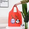 Eco Friendly Foldble Shopping Bag Cartoon återanvändbar axelväska Kvinnor Portabla livsmedelsväskor Lagring Tygväska Hem Organisatör