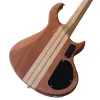 Peille à 4 cordes à gauche 24 Couure de frette à travers une basse électrique active guitare zèbre haut de gamme Solide Okoume Wood Corps Basse