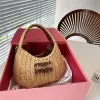 sac à main de paille de plage de plage miui sacs de créateurs de haute qualité sacs d'empilement de luxe pour femmes sacs de bobal