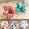 Decorative Flowers Sequins Artificial Christmas Xmas Tree Ornaments Multicolor Simulation Flower Decoration Year Navidad