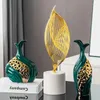 Dekorative Figuren leichte Luxus High-End-Keramik Vase Wohnzimmer Desktop Weinschrank Ornamente Blumenarrangement Handwerk Home
