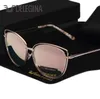 Design Ladies Big Cat Eye Style Women Solglasögon Polariserade Girls Sun Glasses Mirror With Case6114338