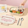 Bento Boxen Worthbuy 18/8 Edelstahl -Lunchbox mit Tabellengeschirr tragbarer Multirid Bento Box Mikrowelle Safe Food Storae Container L49