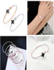 Crystal Four Leaf Clover Bracelets Bangle Cuff Letter Love Charm Diamond Inspirational Jewelry for Women Girls Lucky Gift Drop6472667