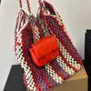 Винтажная тканая сумка с настоящей кожаной квадратной квадратной сумкой для женщин -дизайнерские сумочки повседневные большие сумки для плеч Hobo 240415