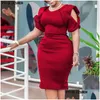 Etnische kleding zomer bodycon mini -jurk Afrikaanse jurken voor vrouwen dagelijkse elegant hoge taille bandage bloemblaadjes moer femme kleren dhput