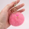 سلاسل المفاتيح الحبل الحبل الرقيق Pompom keychain plush Crown Flamingo Keyring جميل حشو Doll Handbag Prendant Pendant Ornament Pink