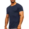 T-shirt masculin d'été avec base de cou rond, t-shirt à manches courtes, haut intérieur pour hommes, haut pour hommes