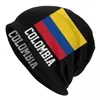 Berets Colombia Flag czapki czapki czapki streetwear zima ciepłe mężczyźni kobiety dzianiny kapelusz dorosły unisex kolumbijskie czapki z maską dumą