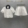 春/夏刺繍綿セットトップとスカート