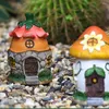 Trädgårdsdekorationer hartsskulptur Creative Accessories Home Decor Micro Landscape Pinecone House Staty Balkony