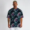 2024 Men's Short sleeved Summer Fitness T-shirt Contrast Color T-shirt rose Designer T-shirt Men's Luxury Brand Short sleeved Street Dance Top Shorts Casual Wear DDTXA22