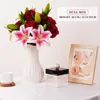 Fiori decorativi arancione giglio artificiale rosa grande bouquet seta fiore falsa di plastica per casa decorazione del matrimonio soggiorno