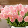 Kwiaty dekoracyjne Wysokiej jakości 1PCS prawdziwy dotyk tulipany sztuczny bukiet pu na domowe wieńce ślubne