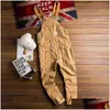 Men'S Jeans Mens Loose Cargo Bib Overalls Pants Mti-Pocket Overall Men Casual Eralls Suspenders Jumpsuits Rompers Wear Erall 211202 D Dhjc4