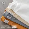 T-shirt oversize ad alta qualità per uomini 280 gsm maglietta a maniche corte pesante piatto 100 cotone top neri bianchi marrone color cotone 240402