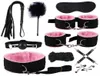 Nylon BDSM Sex Bondage Set Handbojor Nippelklämmor Krage Gag Whip Rope Couples Sexleksaker för vuxna239U222K6896917