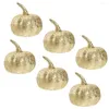 Decorative Flowers 6pcs Glitter Pumpkin Artificial Pumpkins For DIY Craft Fall Harvest Thanksgiving Party Decoration ( Golden )