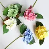 Fleurs décoratives lot de haute qualité Hortensia artificiel têtes de soie bleu stem