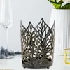 Ljushållare Style Golden Leaves Tealight Holder Modern Metal Candlestick Table Decoration For Wedding Dinner Party