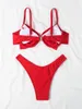 Kadın mayo kırmızı bowknot bikini tanga 3d yay mayo y2k kawaii tatil yüzdeleri kadınlar iki parçalı plaj banyo yüzme takım elbise bikinis