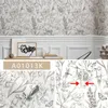 Wallpapers gewone schetsen bloemen schil en stok behang chic waterdichte duurzame kast stickers elegante verwijderbare woningdecoratie