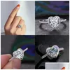 Wedding Rings Wedding Rings Victoria Wieck Classical Luxury Sieraden 925 Sterling Sier Pear Cut White Topaz CZ Diamond Promise Eternity Dhgj9