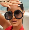 Gafas de sol Irregular redonde de gran tamaño Marco de cristal Polygon Featses diseñador de marca de lujo Shiny Diamond Eyewear UV400 Sombras 22031242699