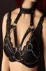 Vrouwen lederen ketting lingerie open buste body harnas borst string brawomen039s sexy clubweardsm bondage beperkingen strap t24993343